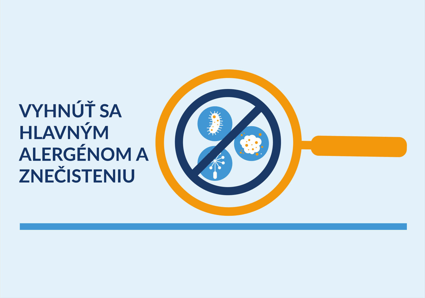 Ikona lupy so značkou stop alergénom a znečisteniu